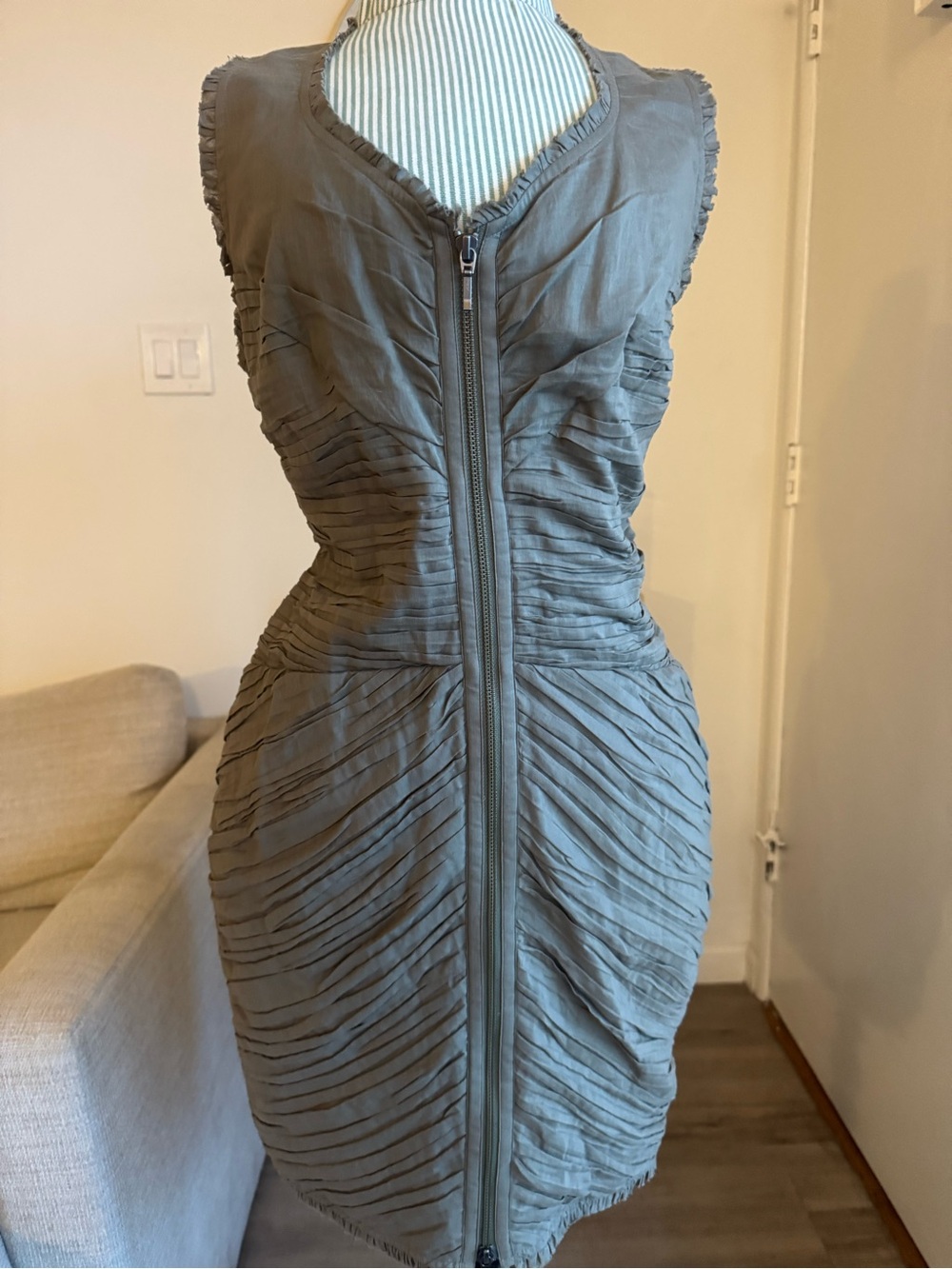 Catherine Malandrino Ruched Zip Front Mini Dress Size 6